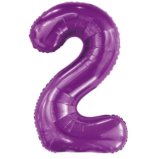 Giant Pretty Purple Number Foil Balloon - 2