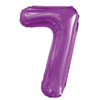 Giant Pretty Purple Number Foil Balloon - 7
