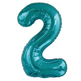 Giant Caribbean Teal Number Foil Balloon - 2