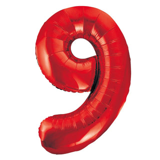 Giant Red Number Foil Balloon - 9