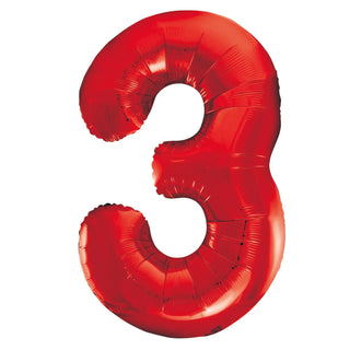 Giant Red Number Foil Balloon - 3