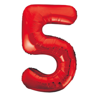 Giant Red Number Foil Balloon - 5
