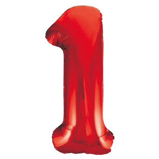 Giant Red Number Foil Balloon - 1