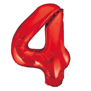 Giant Red Number Foil Balloon - 4