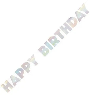 Iridescent Happy Birthday Bunting | Unicorn Party Theme & Supplies