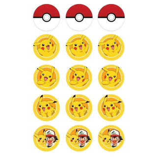 Pokemon Pikachu Edible Cupcake Toppers | Pikachu Party Supplies