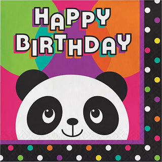 Amscan | Panda-Monium Happy Birthday  Napkins - Lunch | Animal Party Theme & Supplies