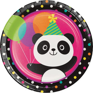 Amscan | Panda-Monium Plates - Dinner | Animal Party Theme & Supplies