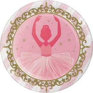 Amscan | Twinkle Toes Plates - Dinner | Ballet Party Theme & Supplies