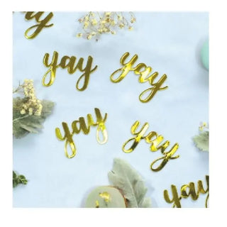 Five Star | Gold Jumbo Confetti - Yay | Bridal Shower Party Theme & Supplies