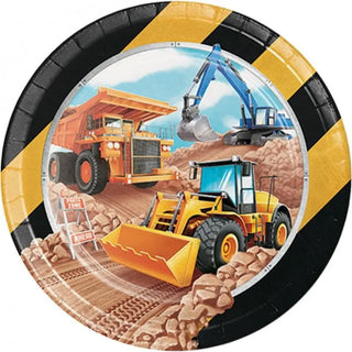 Amscan | Big Dig Construction Plates - Dinner| Construction Party Them & Supplies |
