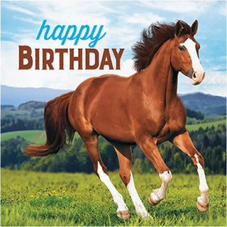 Amscan | Horse & Pony Happy Birthday Napkins - Lunch | Horse & Pony Party Theme & Supplies |