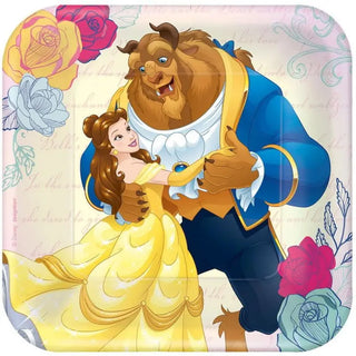 Amscan | Beauty and the Beast Plates - Lunch | Princess Party Theme & Supplies