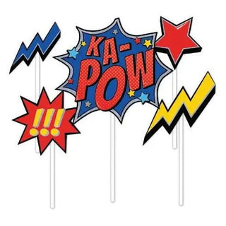 Super Hero Ka-Pow Cake Toppers - Clearance
