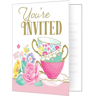 Creative Converting |Floral Tea Party Invitations | Floral Tea Party Theme and Supplies