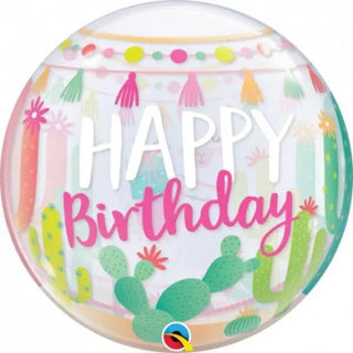 Qualatex | Llama Happy Birthday Bubble Balloon | Llama Party Theme and Supplies 