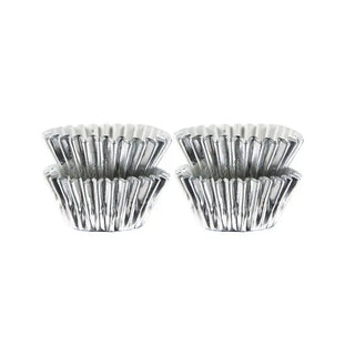 Silver Foil Mini Cupcake Papers | Silver Cake Decorations