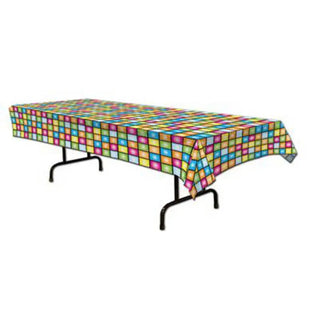 Disco Fever Squares Table Cover | Disco Party Theme & Supplies