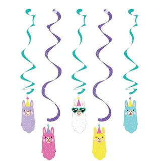 Amscan | Llama Party Hanging Swirl Decorations | Llama Party Theme & Supplies