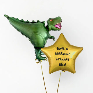 Dinosaur Personalised Foil Duo by Pop Balloons