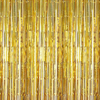 Unknown | Gold foil slit curtain 1m x 3m | Hollywood party supplies