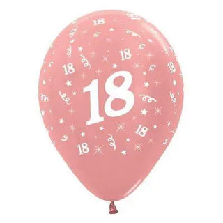 Sempertex | 6 Pack Age 18 Balloons - Metallic Rose Gold