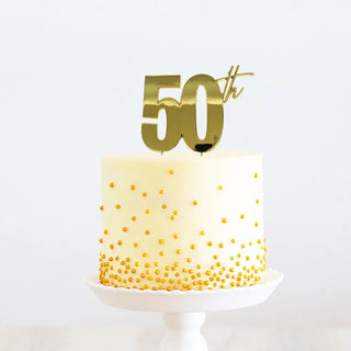 50th Gold Cake Topper | 50th Birthday Party Theme & Supplies | 