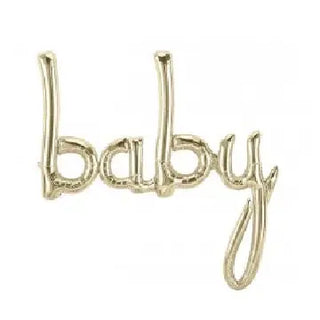 Foil Balloon Banner - White Gold Baby | Baby Shower Party Theme & Supplies | North Star Balloons