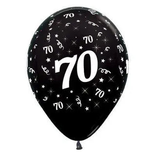 Sempertex | 6 Pack Age 70 Balloons - Metallic Black
