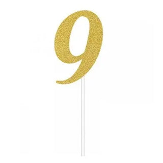 Unknown | gold 9 cake topper | 9th birthday party supplies
