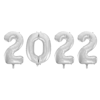 Silver 2022 Balloons | New Years Eve Party Supplies