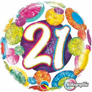 Qualatex | Colourful Spots 21st Birthday Balloon | 21st Party Supplies NZ