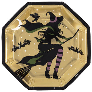 Unique | Celestial Halloween Witch Plates - Dinner | Halloween Party Supplies NZ