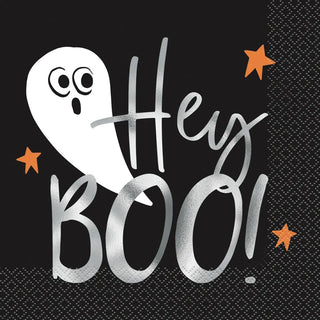Unique | Bats & Boos Halloween Hey Boo Napkins - Lunch | Halloween Party Supplies NZ