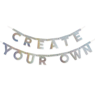 Foil Glitter Customisable Banner | Silver Party Supplies NZ