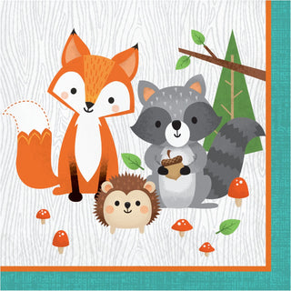 Woodland Animals Lunch Napkins | Woodland Party Supplies
