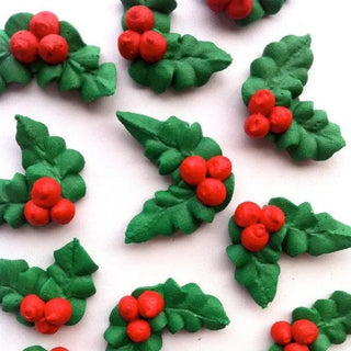 Christmas Holly Edible Icing Decoration | Christmas Party Theme & Supplies | Starline