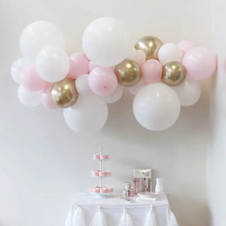 Pink White and Gold Balloon Garland | Balloon Garlands NZ