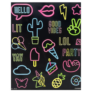 Neon Party | Birthday Stickers | Neon Stickers 