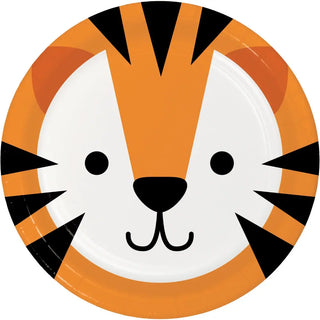 Tiger Face Plates - Dinner 8 Pkt