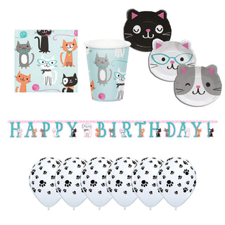 Purrfect Cat Party Essentials for 8 - SAVE 12%