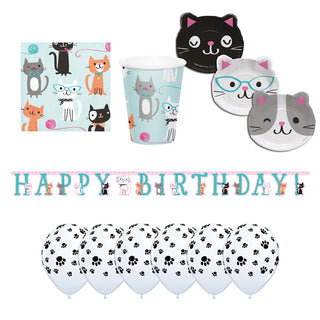 Purrfect Cat Party Essentials for 8 - SAVE 20%