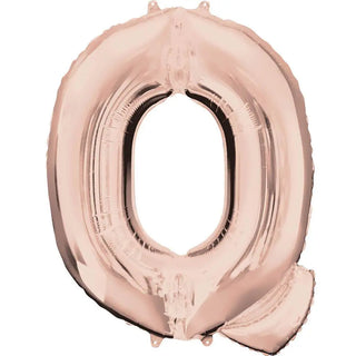 Anagram | rose gold jumbo letter Q foil balloon | Rose Gold party supplies NZ