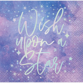 Purple Galaxy Wish Upon a Star Napkins | Outer Space Party Supplies NZ