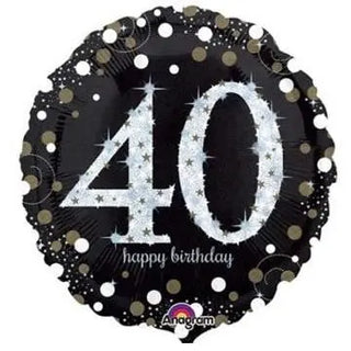 Anagram | Sparkling Black 40th Foil Balloon