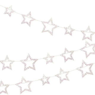 Iridescent Glitter Star Garland | Iridescent Party Supplies NZ