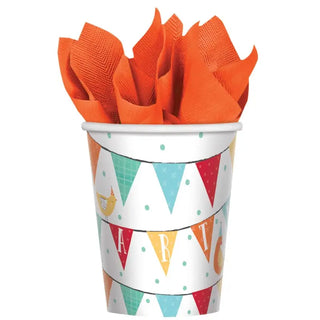 Barnyard Birthday White & Coloured Bunting Cups