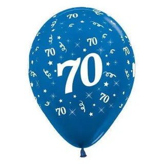 Sempertex | 6 Pack Age 70 Balloons - Metallic Blue