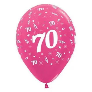 Sempertex | 6 Pack Age 70 Balloons - Metallic Fuchsia