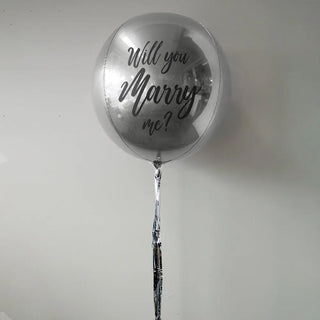 Silver Personalised Orbz Balloon 
